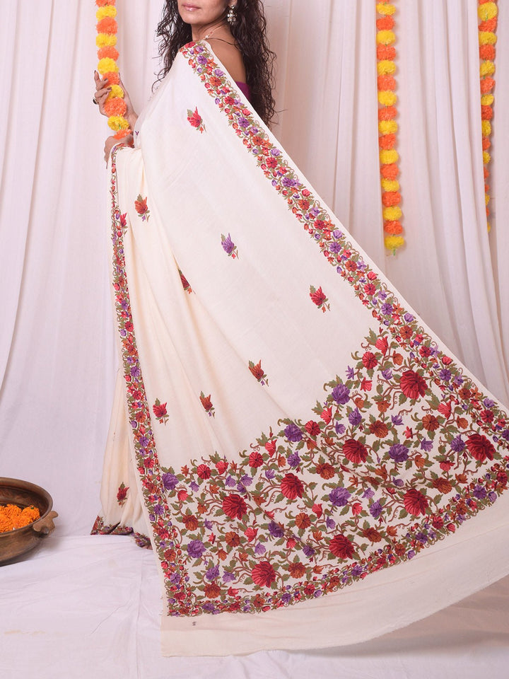 SareesAari Work Saree Off WhiteFor Sarees