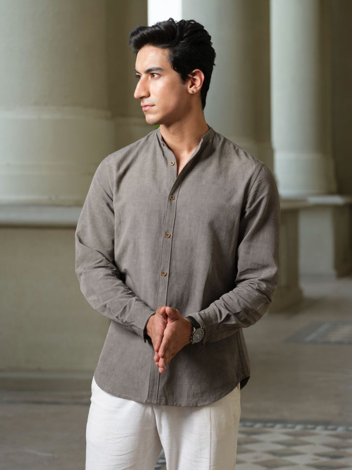 Shirts & T-shirtsAatma - Organic Grey Shirt | Full Sleeve | Sustainable FabricVasudhaa VastrramFlourish Planet