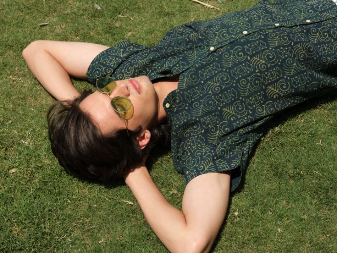 Shirts & T-shirtsAchhedya - Green Block Printed Shirt | Organic | SustainableVasudhaa VastrramFlourish Planet