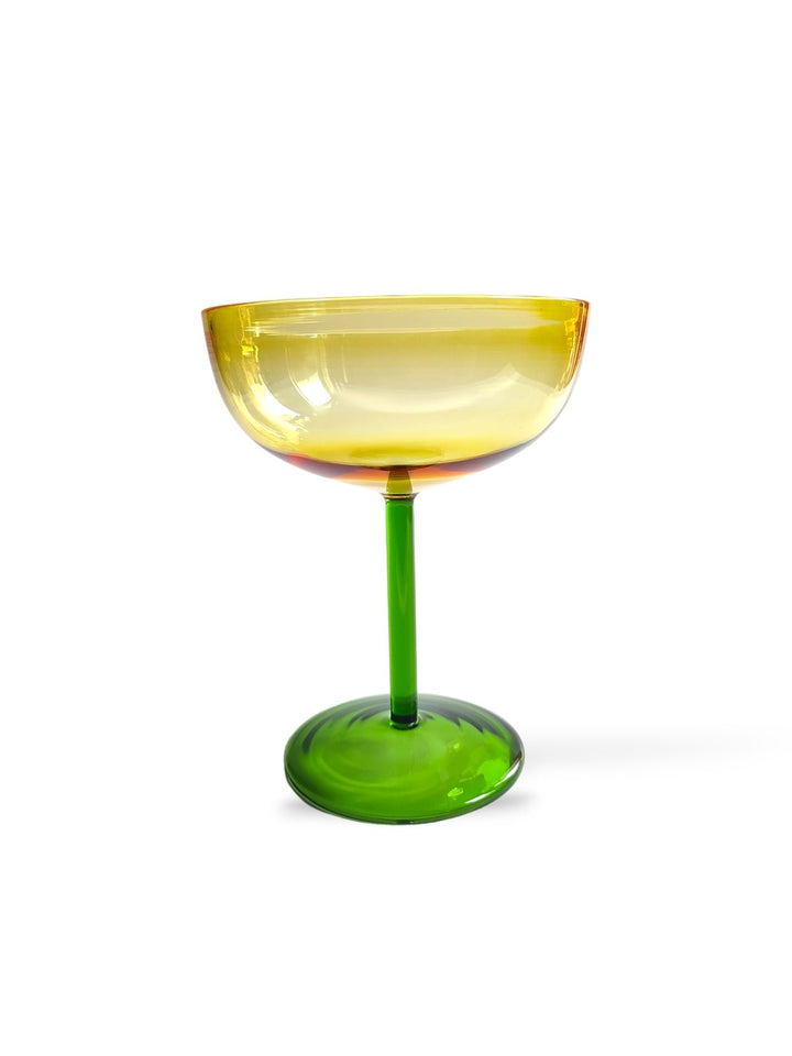 Table & DiningAmber Coupe Glass - Set of 2Six Brothers Glass ArtistFlourish Planet