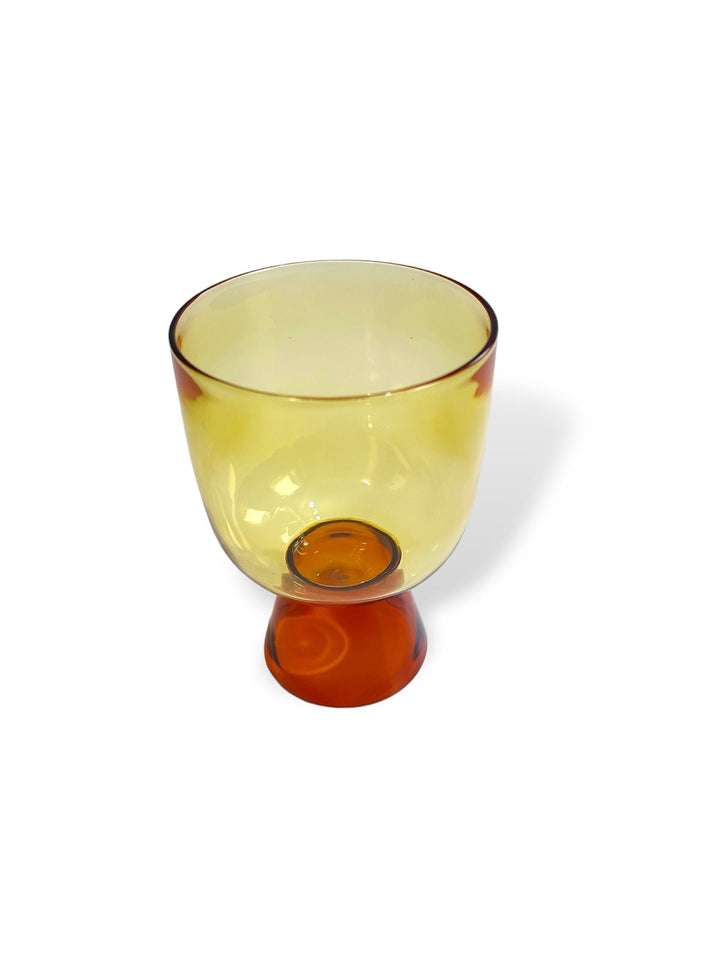 Table & DiningAmber Footed Tumbler - Short - Set of 2Six Brothers Glass ArtistFlourish Planet