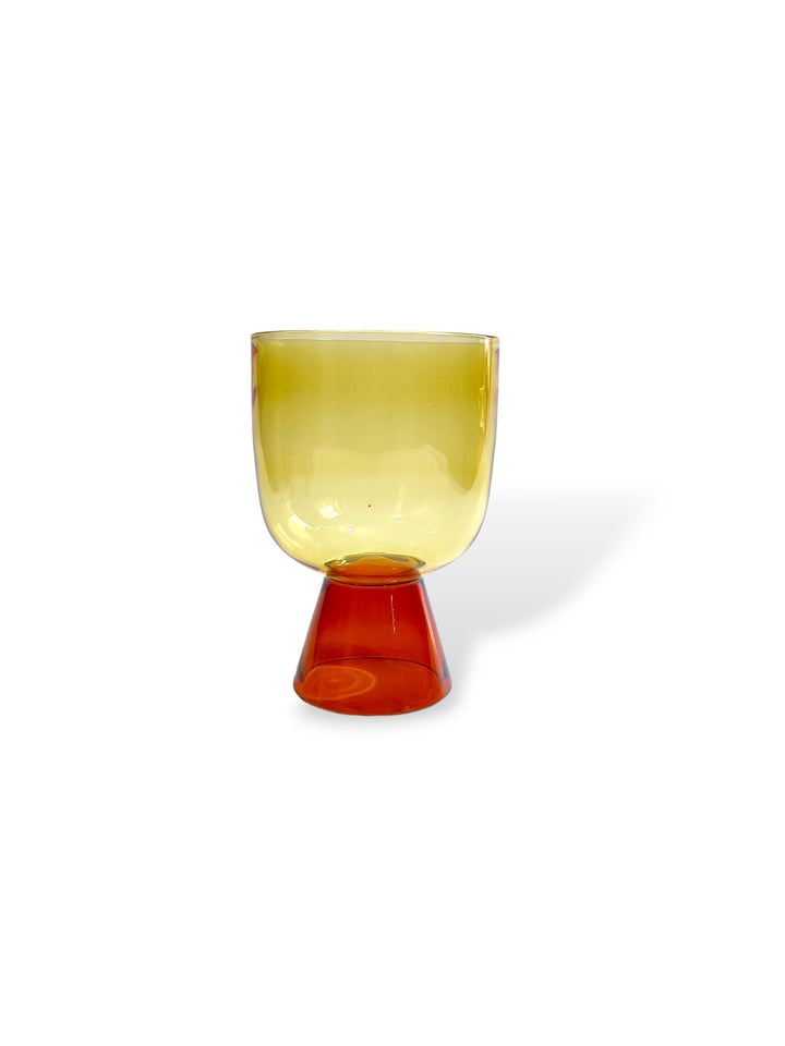 Table & DiningAmber Footed Tumbler - Short - Set of 2Six Brothers Glass ArtistFlourish Planet