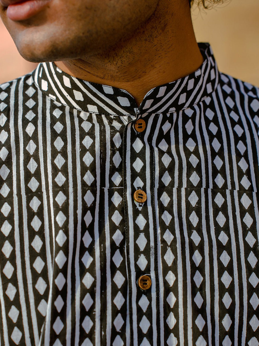 Shirts & T - shirtsArgyle Hand - Block Kurta BlackKalp