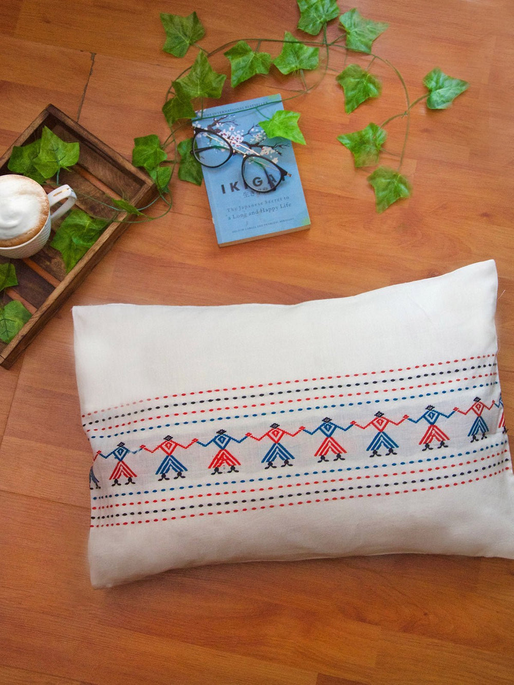 Bed & LivingAsomiya Handwoven Cotton Cushion Cover with all - over Tribal MotifDeco TalkFlourish Planet