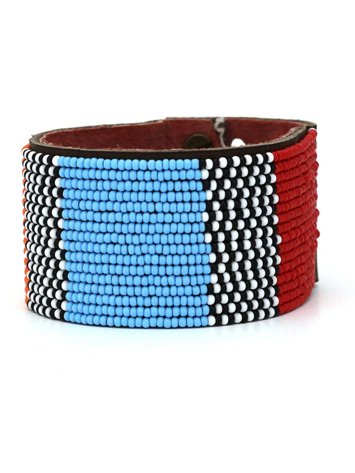 JewelryAtlas Multi Beaded Leather CuffSwahili Coast