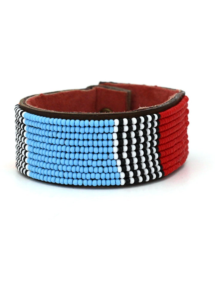 JewelryAtlas Multi Beaded Leather CuffSwahili Coast