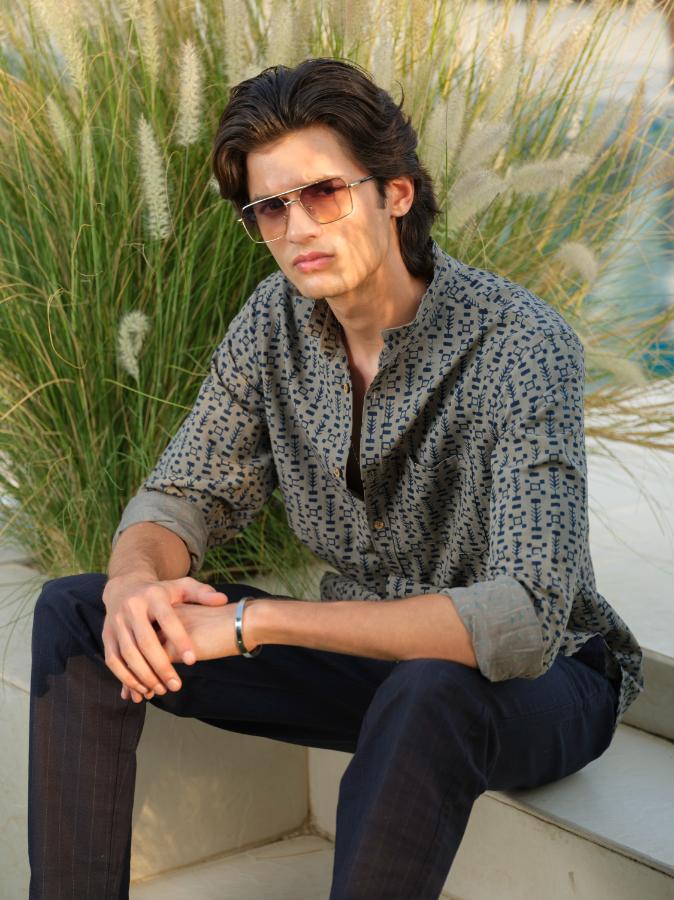 Shirts & T-shirtsAvyakta - Block Printed Shirt | Organic & Sustainable FashionVasudhaa VastrramFlourish Planet