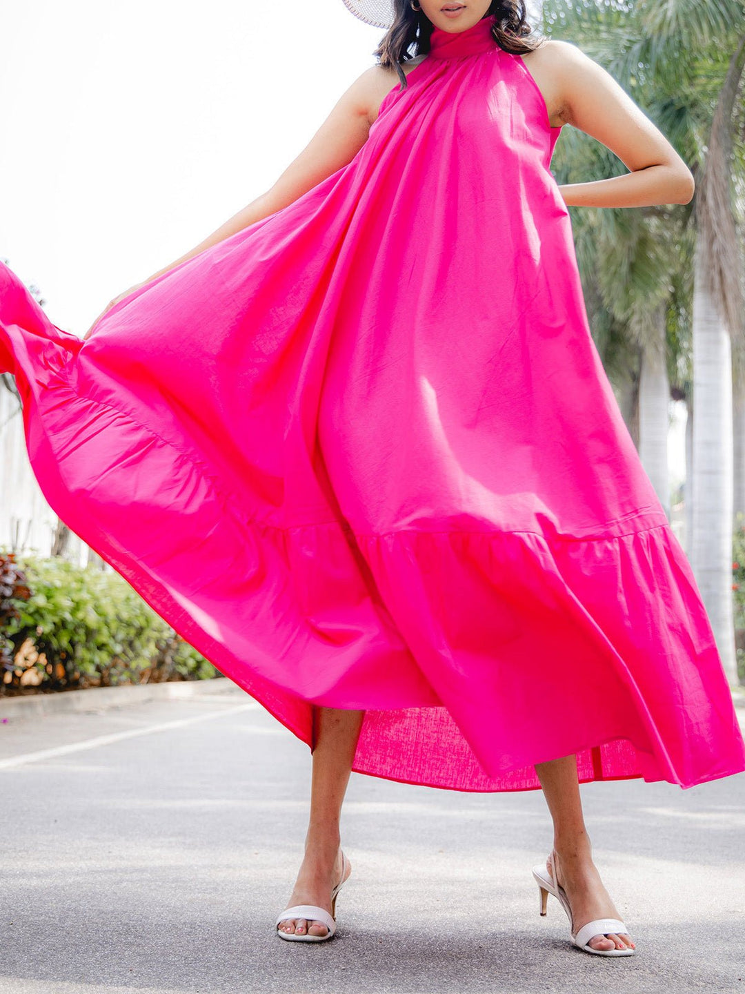 DressesBack - Tie Maxi Dress PinkStudio 242