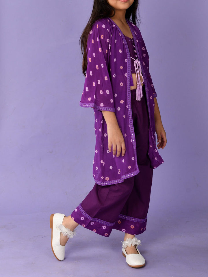 Suits & SetsBandhini Jacket Set PurpleKalp