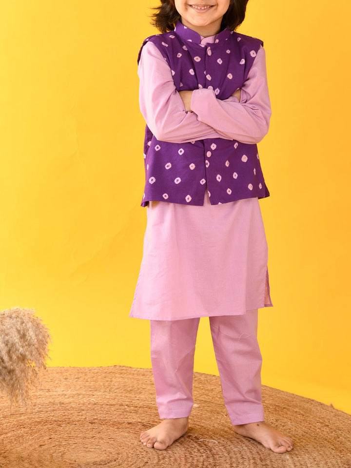 Suits & SetsBandhini Nehru Jacket Set LavenderKalp