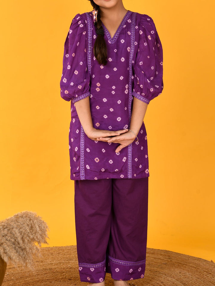 Suits & SetsBandhini Set PurpleKalp