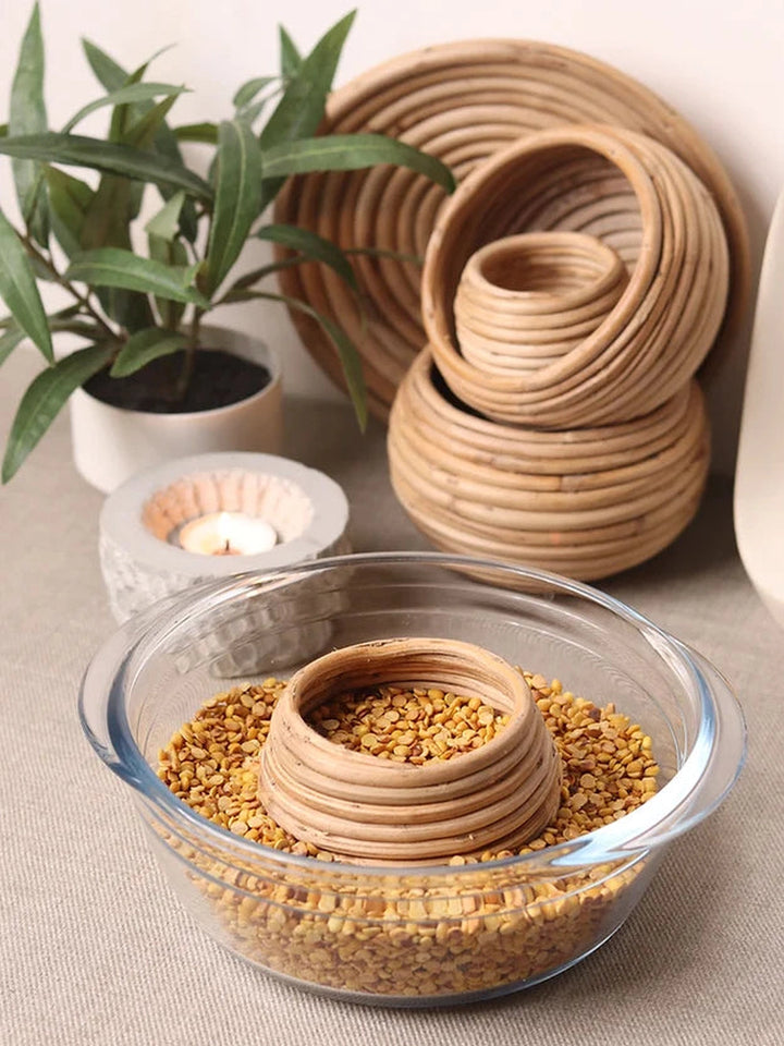 Round Cane Storage Basket | Set of 2