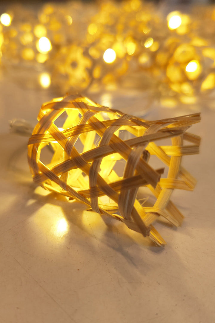 LightingBell Handcrafted Bamboo String LightGreenkraftFlourish Planet