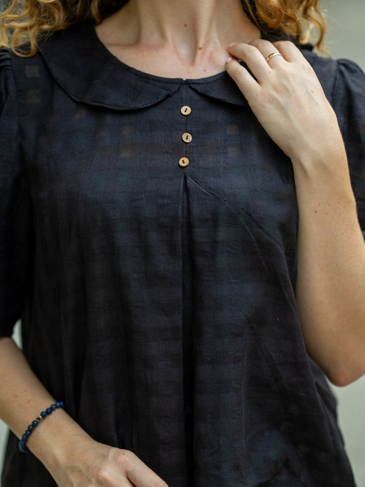 TopsBlack Handwoven ShirtKrushnachuda