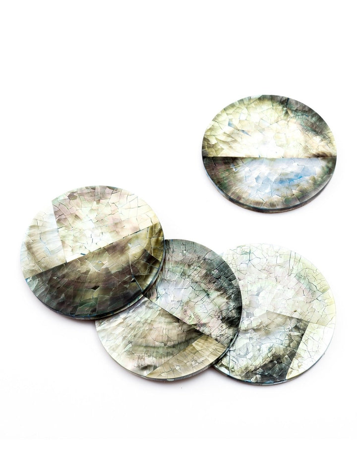 Table and DiningBlack Mother of Pearl Coasters | LIKHÂLIKHÂ