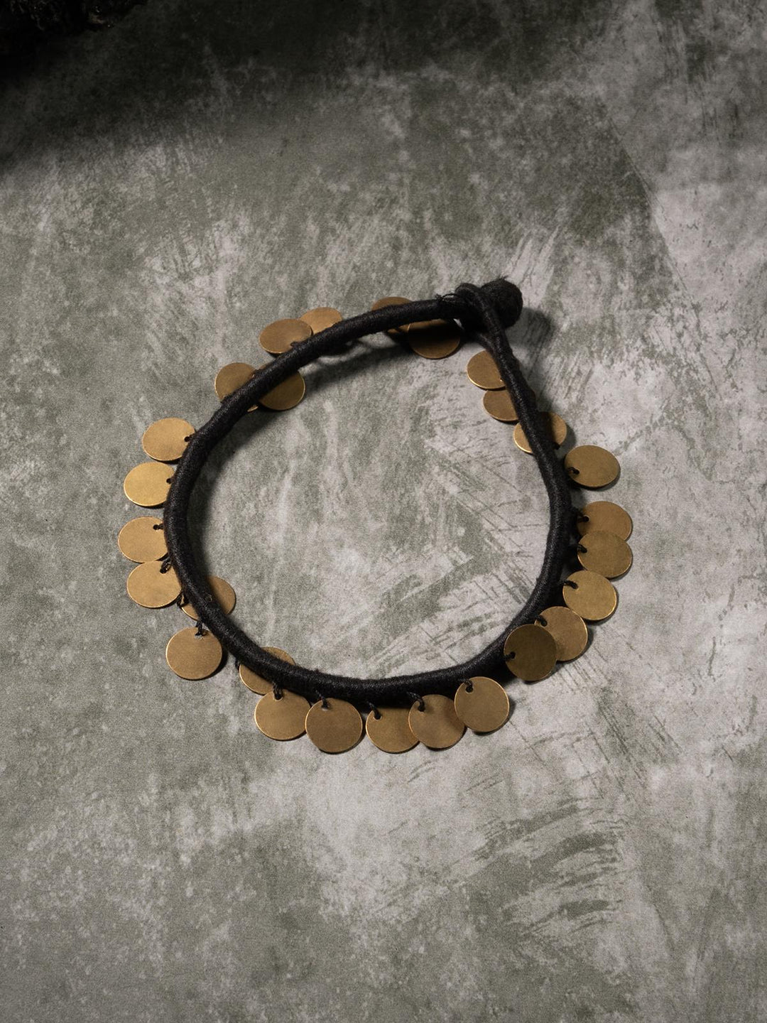 AnkletBlack Patwa Thread Anklet with Coin CharmsKaladoraFlourish Planet