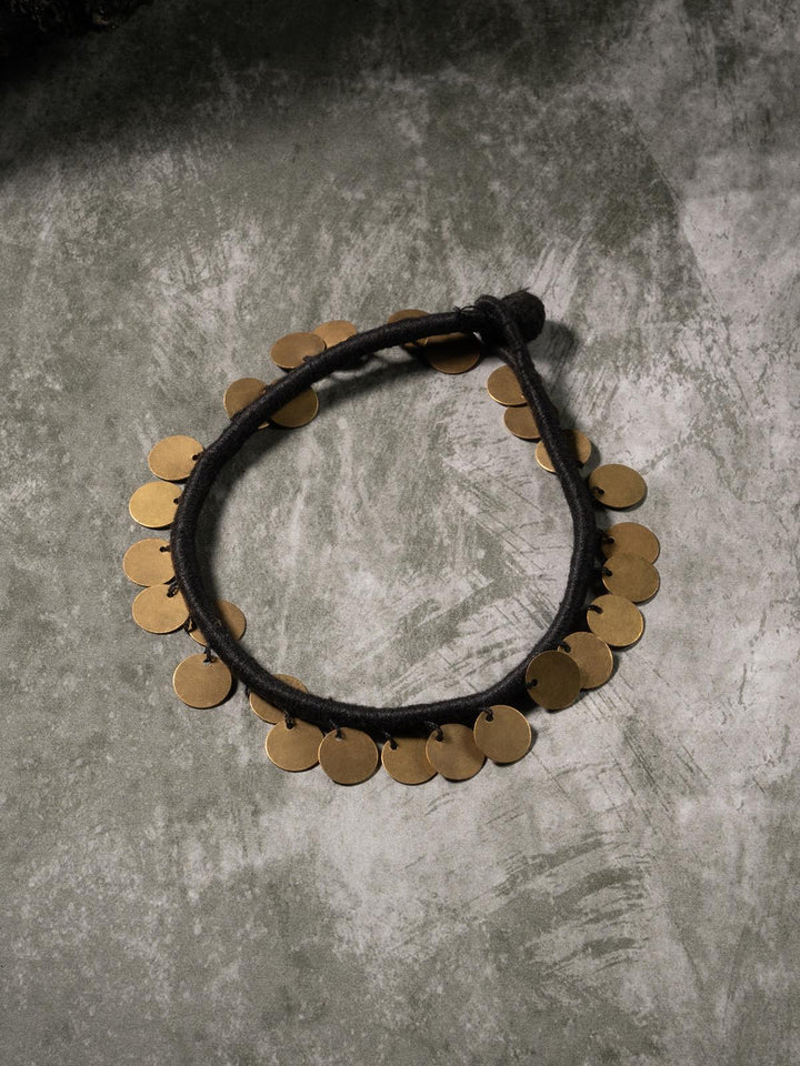 AnkletBlack Patwa Thread Anklet with Coin CharmsKaladoraFlourish Planet