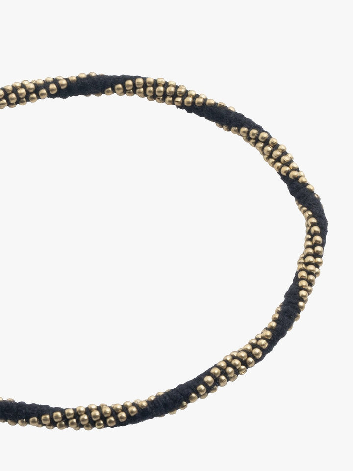AnkletBlack Patwa Thread Anklet with Gold - Toned BeadsKaladoraFlourish Planet