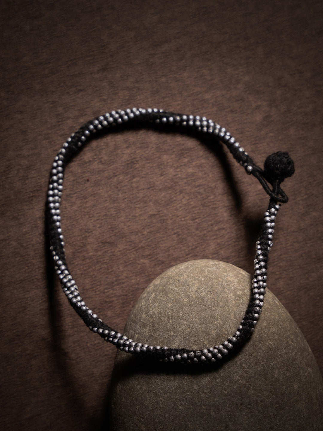 AnkletBlack Patwa Thread Anklet with Metallic Bead DetailingKaladoraFlourish Planet