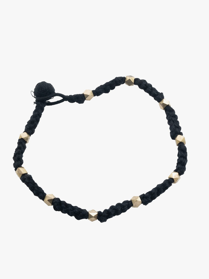 AnkletBlack Patwa Thread Anklet with Metallic BeadsKaladoraFlourish Planet