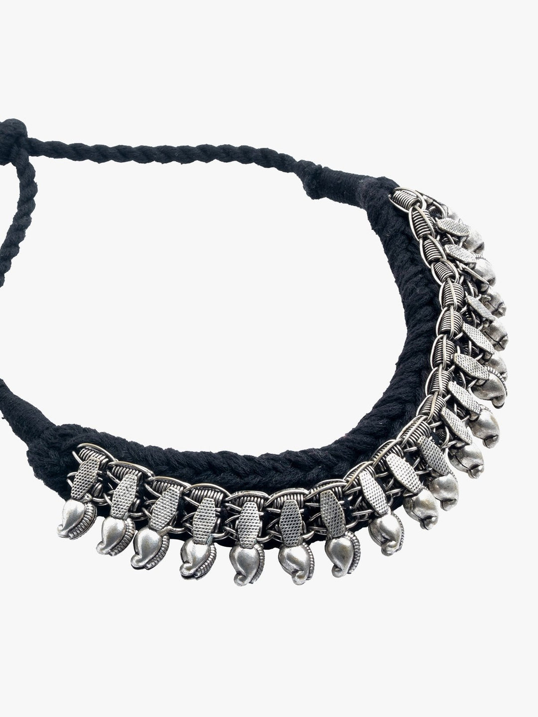 NecklaceBlack Patwa Thread Choker with Metallic DetailingKaladoraFlourish Planet