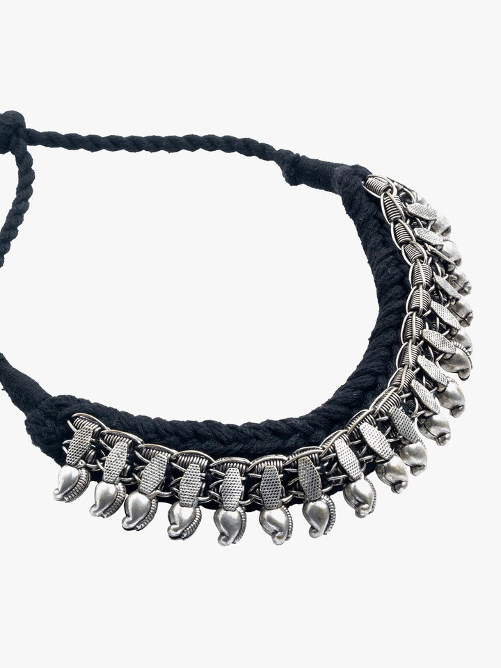 NecklaceBlack Patwa Thread Choker with Metallic DetailingKaladoraFlourish Planet