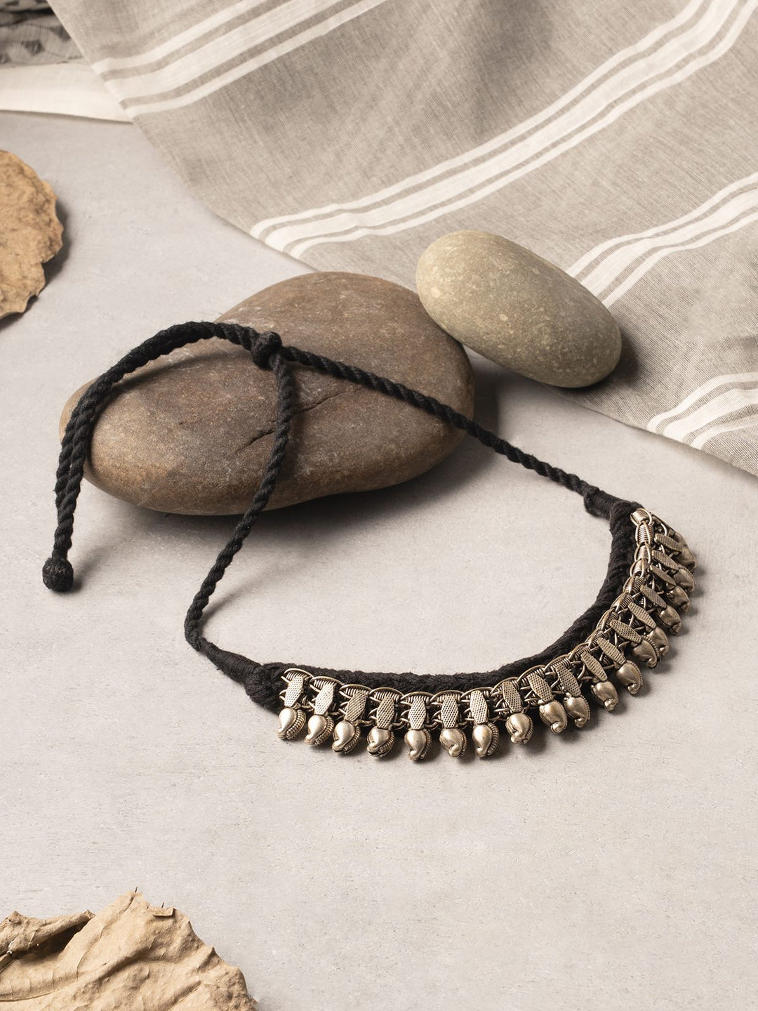NecklaceBlack Patwa Thread Choker with Metallic DetailingKaladoraFlourish Planet