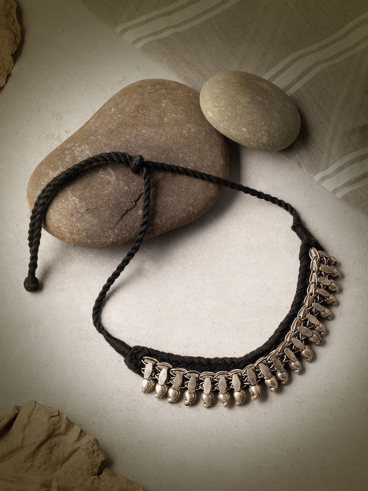 NecklaceBlack Patwa Thread Choker with Metallic DetailingKaladoraFlourish Planet