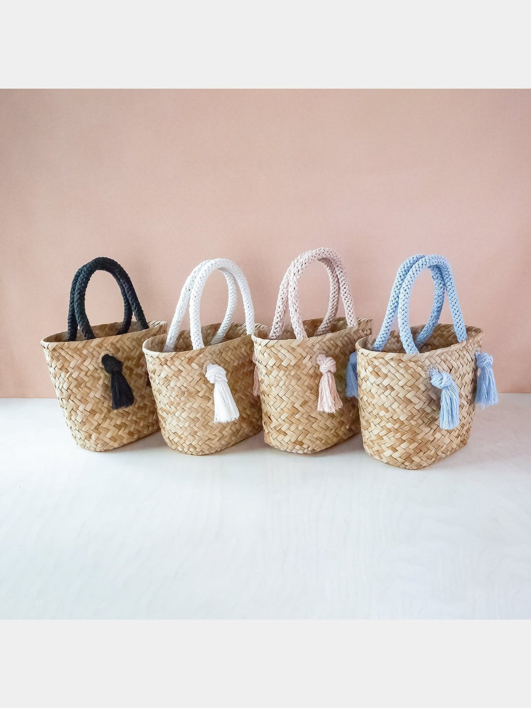 BagsBlack Small Modern Straw Tote with Cord Handles - Classic Tote Bags | LIKHÂLIKHÂ