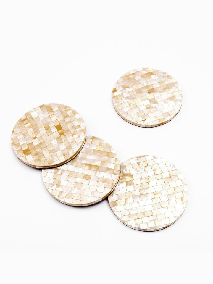 Table and DiningBlocked Nude Mother-of-Pearl Coasters | LIKHÂLIKHÂ