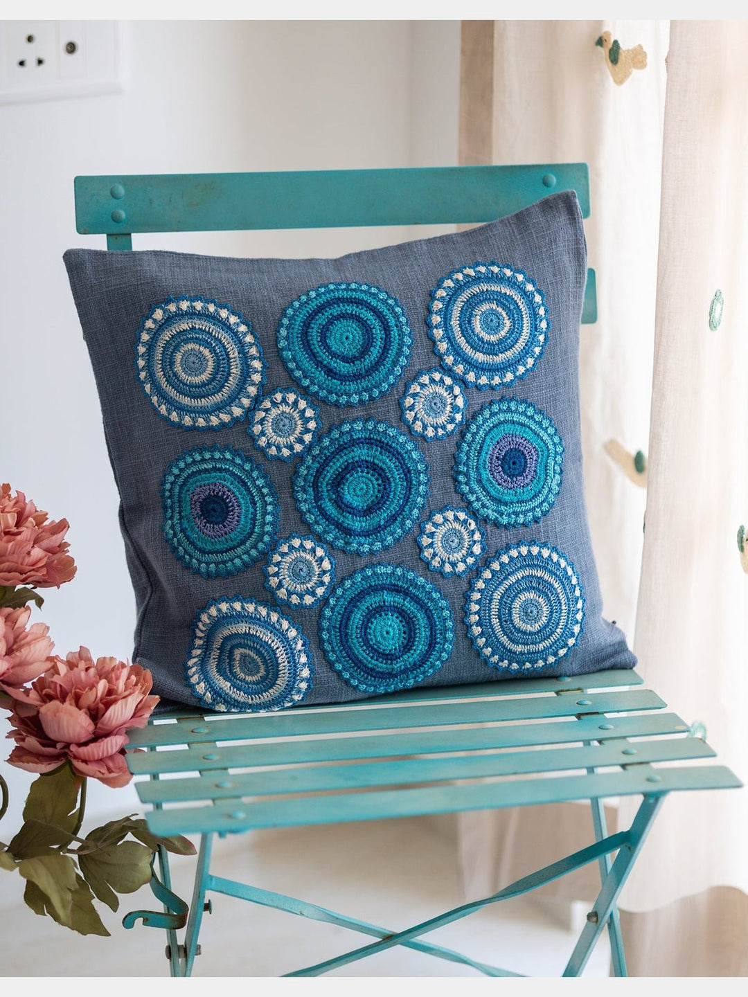 Bed and LivingBlue Mandalas Prakriti Cushion CoverSamoolam