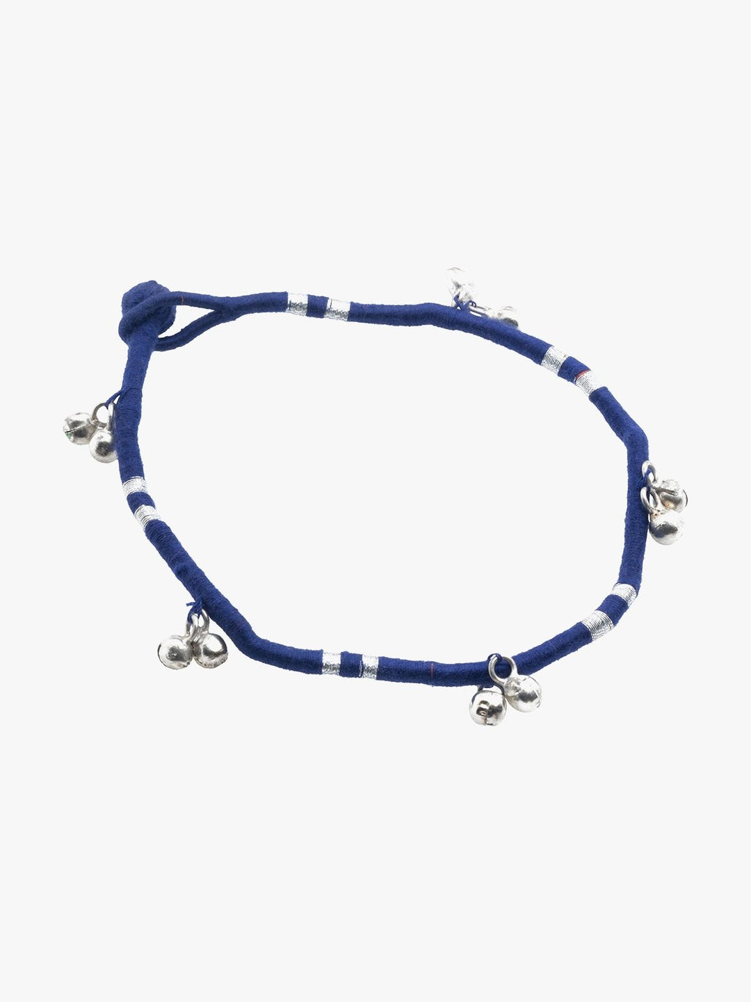 AnkletBlue Patwa Thread Anklet with Metallic Ghungroo BeadsKaladoraFlourish Planet