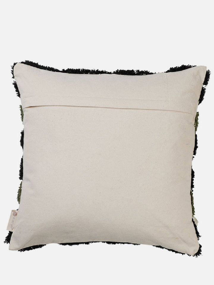 Bed and LivingBohemian Geo Shag Cushion Cover Black And OliveThe Greige Warp