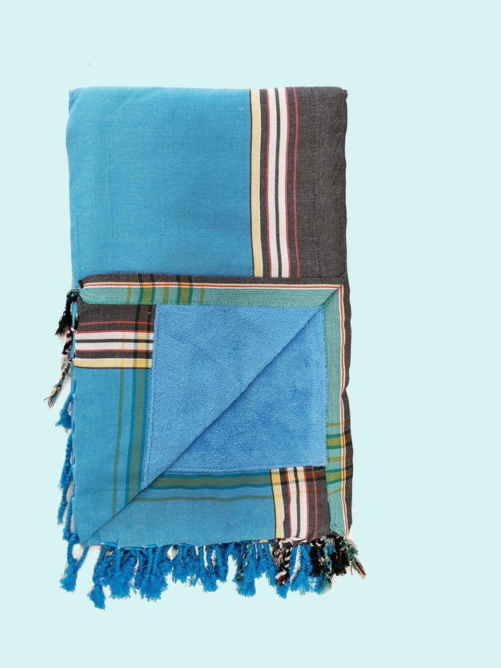 Bath LinenBright Blue Kenyan Beach TowelSwahili Coast