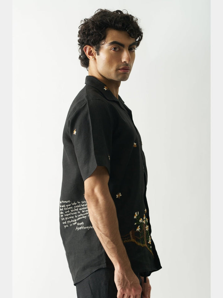 Shirts & T-shirtsBuzzing Bees - Hand Embroidered Linen ShirtCultura StudioFlourish Planet