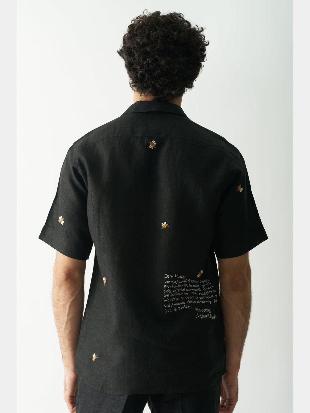 Shirts & T-shirtsBuzzing Bees - Hand Embroidered Linen ShirtCultura StudioFlourish Planet