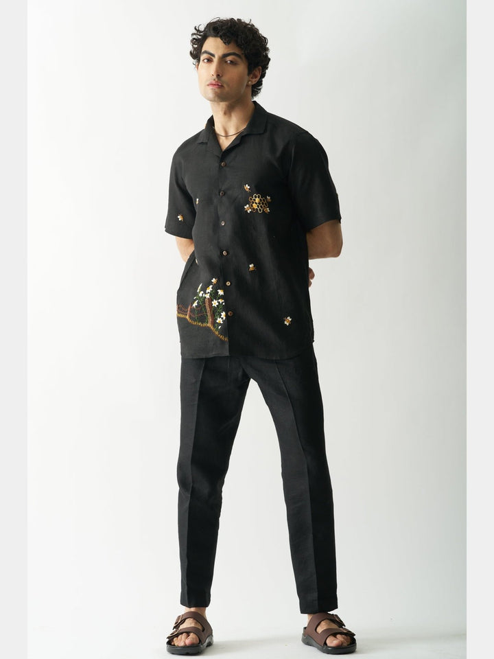 Shirts & T-shirtsBuzzing Bees - Hand Embroidered Linen ShirtCultura StudioFlourish Planet