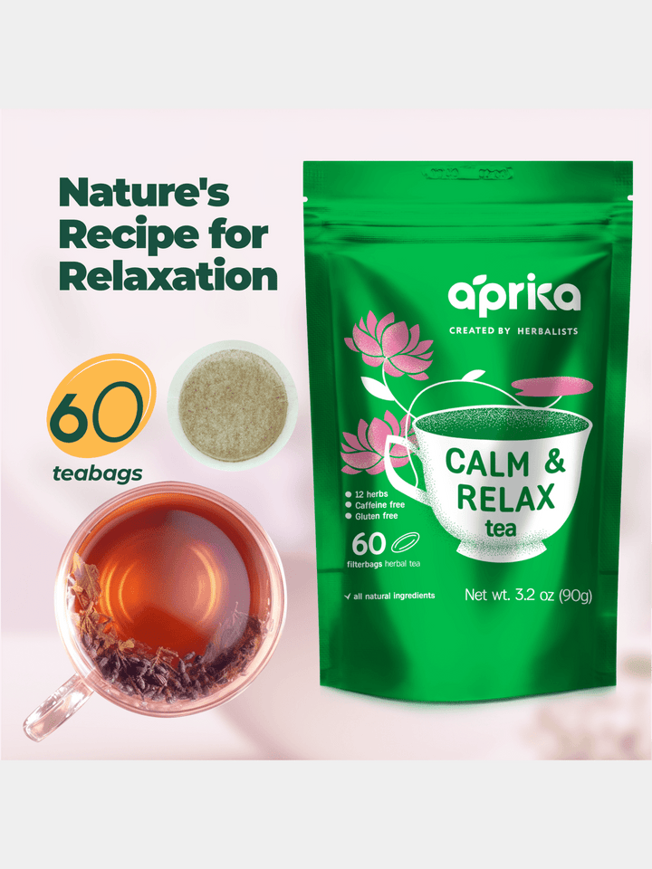 FoodCalm and Relax Herbal Tea, 60 bagsAprika Life