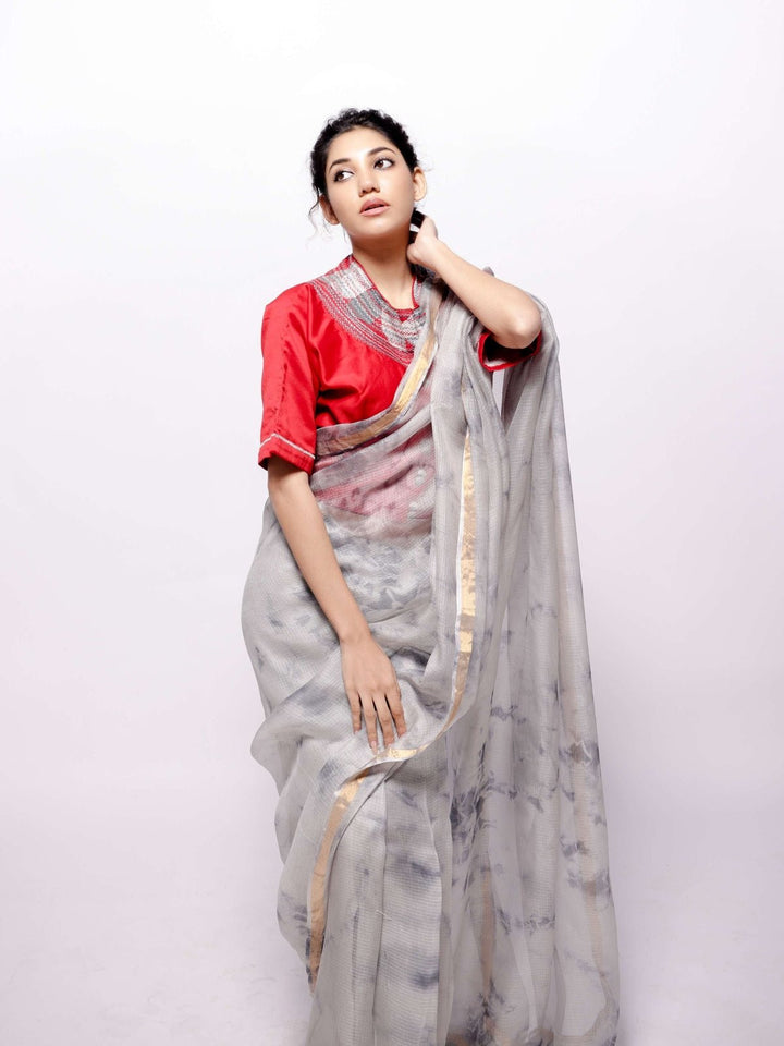 BlousesChanderi Cherry Red Crop TopBihartFlourish Planet