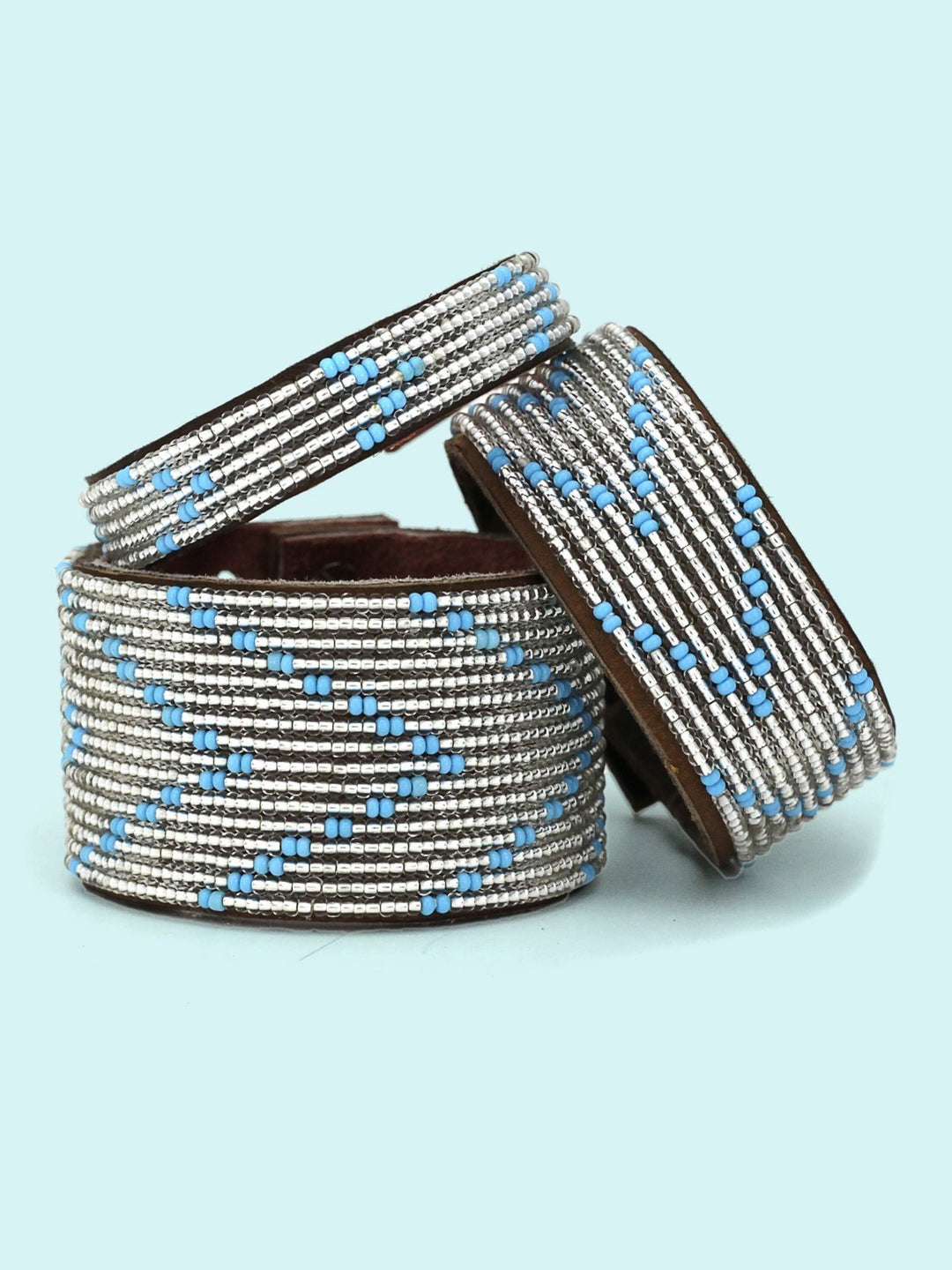 JewelryChevron Summer Beaded Leather CuffSwahili Coast