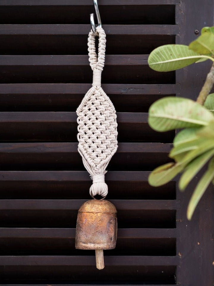 Home DecorClassic wide Hand - Knotted Wind Chime with Metal Bell (Single pc)One 'O' Eight KnotsFlourish Planet