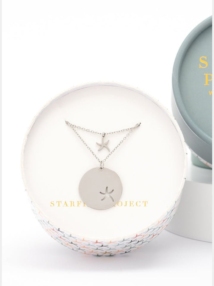 JewelryCommunity Silver Starfish Pendant Necklace SetStarfish Project