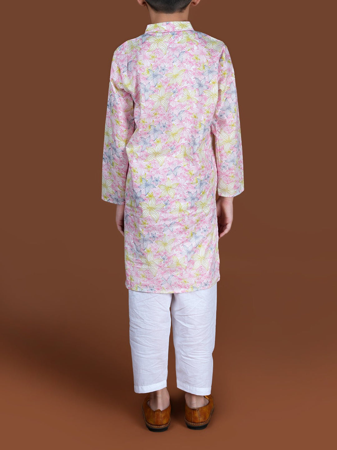 Suits & SetsContour Floral Kurta Set Pink WhiteKalp