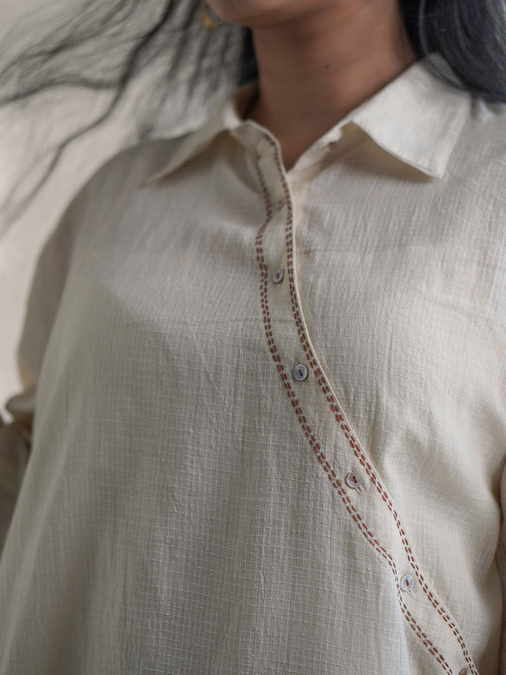 DressesDawning Angrakha Shirt Dress WhiteLafaaniFlourish Planet