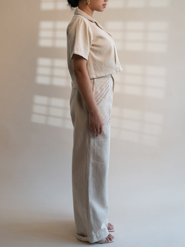 JacketsDawning Denim Cropped Jacket Off WhiteLafaaniFlourish Planet