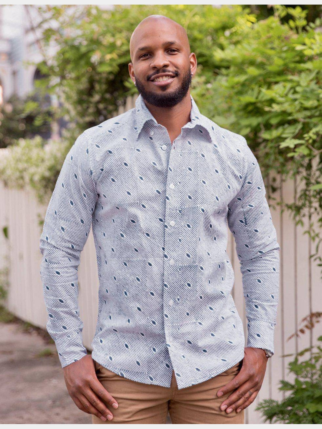 Shirts & T - shirtsDiagonal Organic Cotton Men's Button Down ShirtPassion Lilie