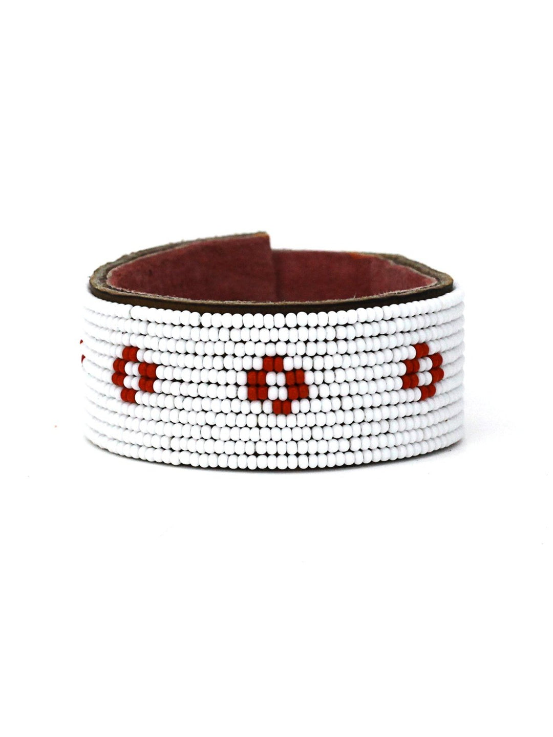 JewelryDiamond Red Beaded Leather CuffSwahili Coast