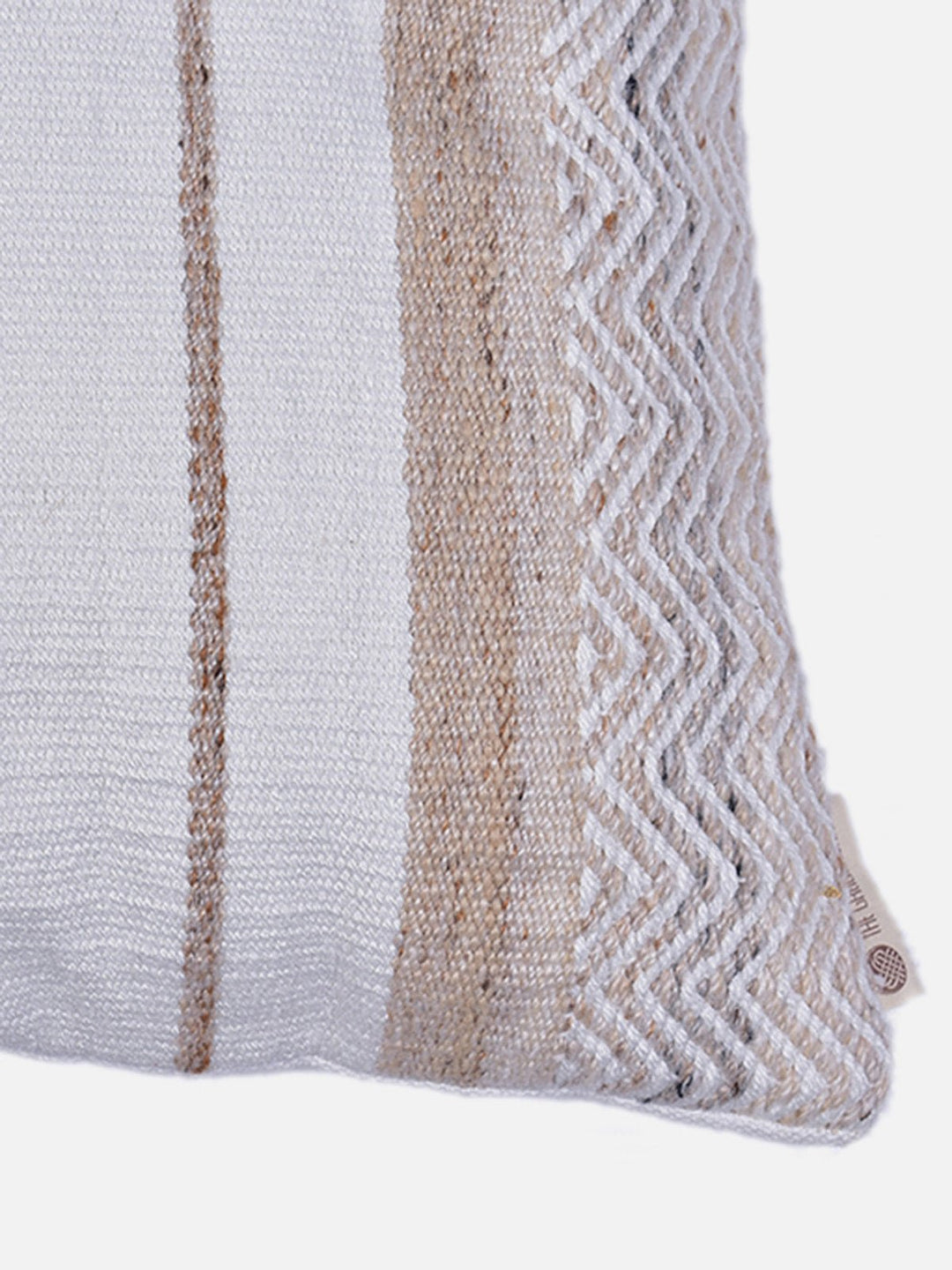 Bed and LivingEarthbound Zigzag Medley Cushion Cover White And BeigeThe Greige Warp