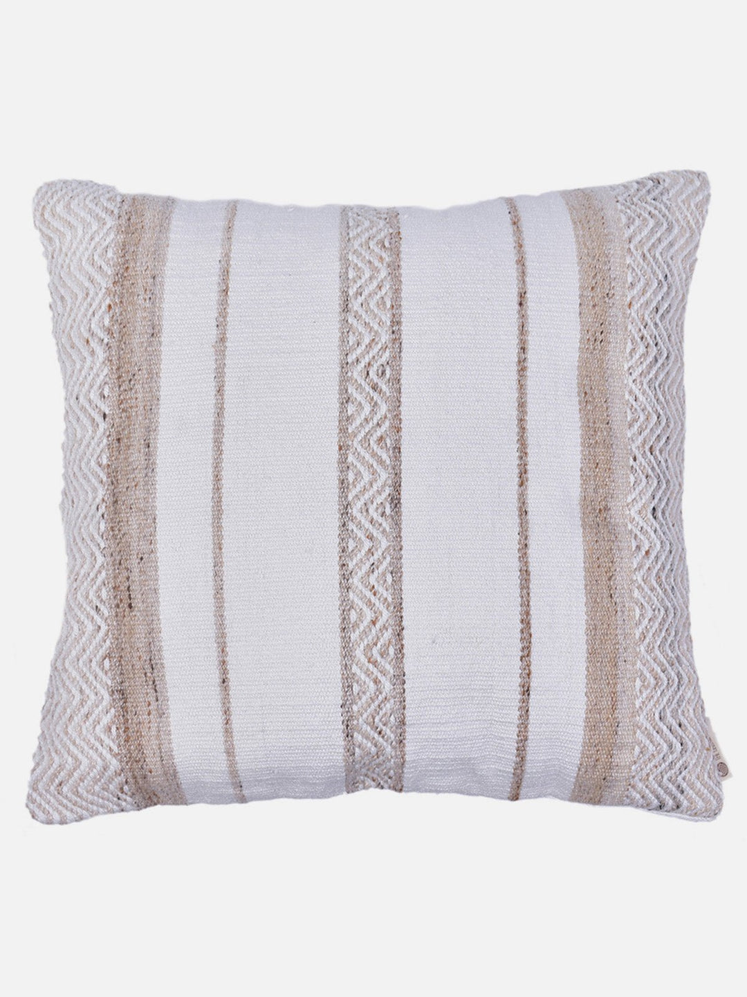 Bed and LivingEarthbound Zigzag Medley Cushion Cover White And BeigeThe Greige Warp