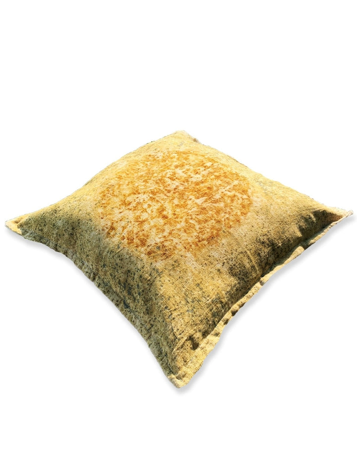 Bed and LivingEcoprinted Handwoven Cushion Cover Chakra YellowBageeya